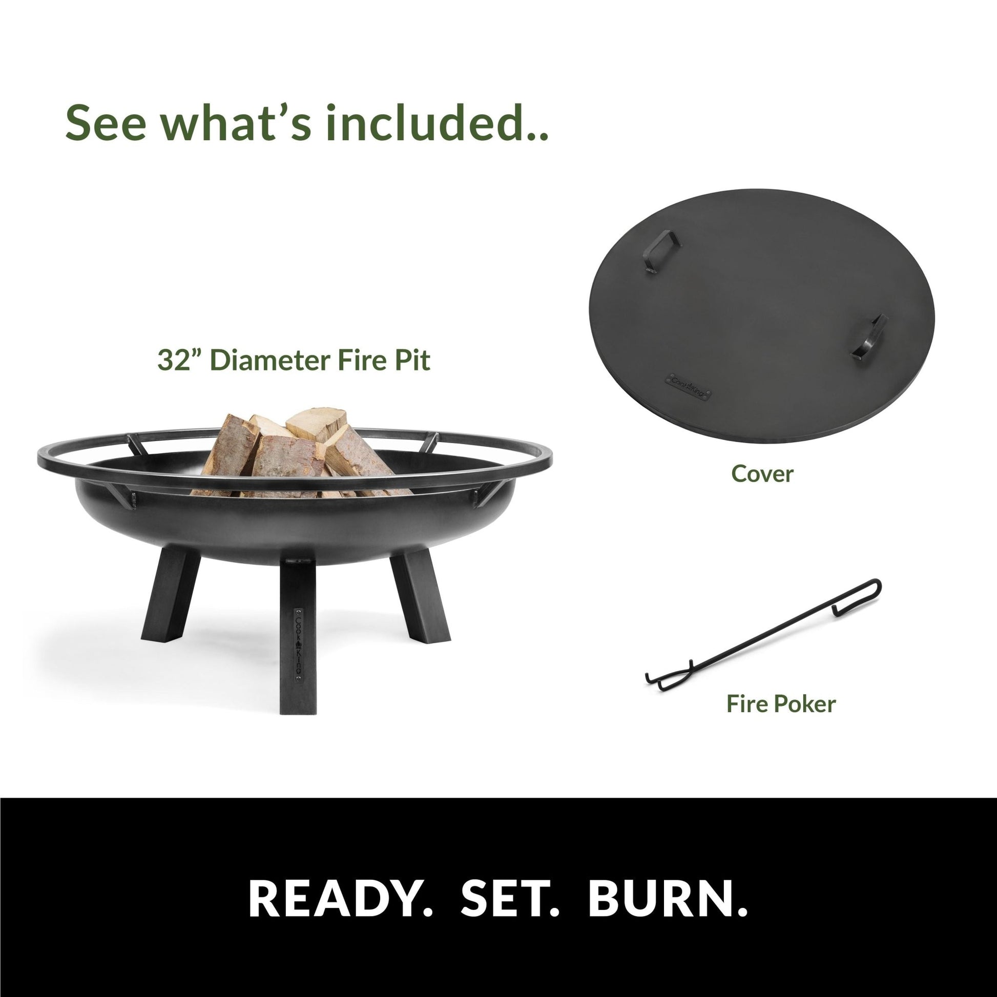 Ember 32" Fire Pit with Cover Lid - Good Directions